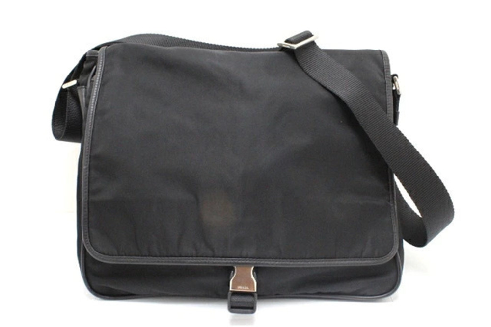 Prada Shoulder Bag Hobo Calfskin Black